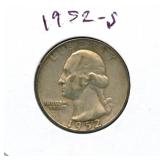 1952-S Washington Silver Quarter