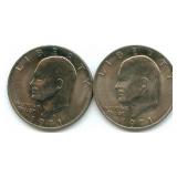 (2) 1971-D Eisenhower Dollar Coins