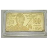 24k Gold-Plated $100 Trump Bar