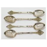 4 Spoons with 830 Sterling Silver - 41.32 grams