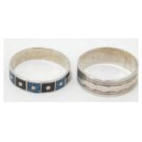 Pair of Sterling Silver Rings - Sizes 5-3/4 and