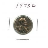 1973-D Lincoln Wheat Cent - Plated over Copper