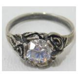 Sterling Silver Ring with Clear Stone