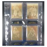 (4) 24k Gold Baseball Cards: Will Clark, Roger