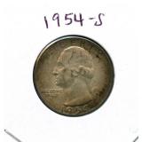 1954-S Washington Silver Quarter