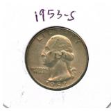 1953-S Washington Silver Quarter