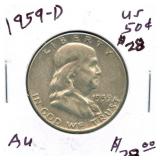 1959-D Franklin Silver Half Dollar