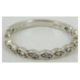 Sterling Silver Diamond Band - Size 7, EUC Set