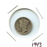 1943 Mercury Silver Dime