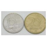 Hungarian Forint Coins - 20 & 10