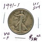 1941-S Walking Liberty Silver Half Dollar