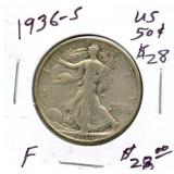 1936-S Walking Liberty Silver Half Dollar