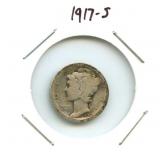 1917-S Mercury Silver Dime