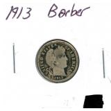 1913 Barber Silver Dime