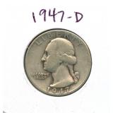 1947-D Washington Silver Quarter