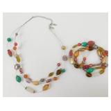 Beaded Bracelet & Necklace Set