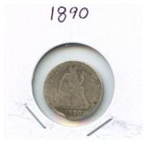 1890 Seated Liberty Silver Dime