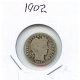 1902 Barber Silver Dime