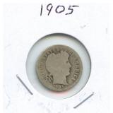 1905 Barber Silver Dime