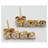 Gold-Tone Sterling 4 Stacked Mini Diamond