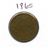 1865 U.S. Large Two Cent Piece