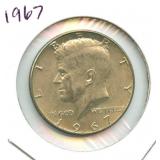 1967 Kennedy Silver Half Dollar - 40% Silver