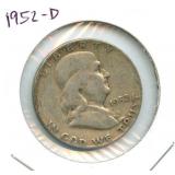 1952-D Franklin Silver Half Dollar