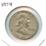 1954 Franklin Silver Half Dollar