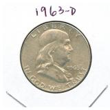 1963-D Franklin Silver Half Dollar