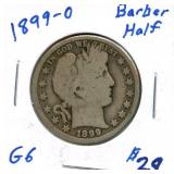 1899-O Barber Silver Half Dollar