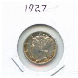 1927 Mercury Silver Dime