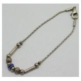 925 Italy Box Chain Bracelet with Tubes and Beads