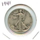 1941 Walking Liberty Silver Half Dollar