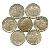(7) 1960 Roosevelt Silver Dimes