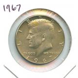 1967 Kennedy Silver Half Dollar - 40% Silver