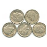 (5) Roosevelt Silver Dimes