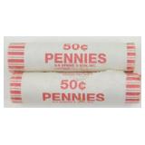 2 Rolls of Pennies - Look Uncirculated