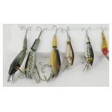 6 Vintage L&S Crankbait Fishing Lures - 2 Bass