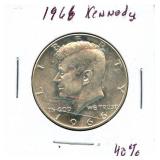 1966 Kennedy Silver Half Dollar - 40% Silver