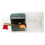* Vintage Ice Fishing Box w/ Pole