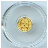 1/200th Ounce Gold Skull Coin