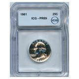 1961 Washington Silver Quarter - ICG PR69
