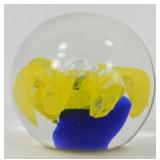 * Yelow Flower Glass Paperweight