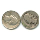 Pair of Washington Silver Quarters: 1944 & 1964-D