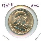 1963-D Franklin Uncirculated Silver Half Dollar