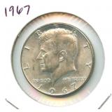 1967 Kennedy Silver Half Dollar - 40% Silver