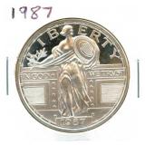 1987 Standing Liberty 1 Ounce Silver Round - .999