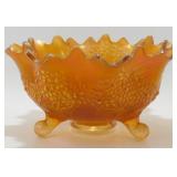 * Orange Fenton Footed Bowl - Tree of Life