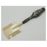 Antique Sterling Silver Handle Mustache Comb - 13