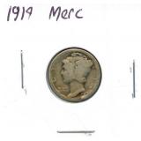 1919 Mercury Silver Dime